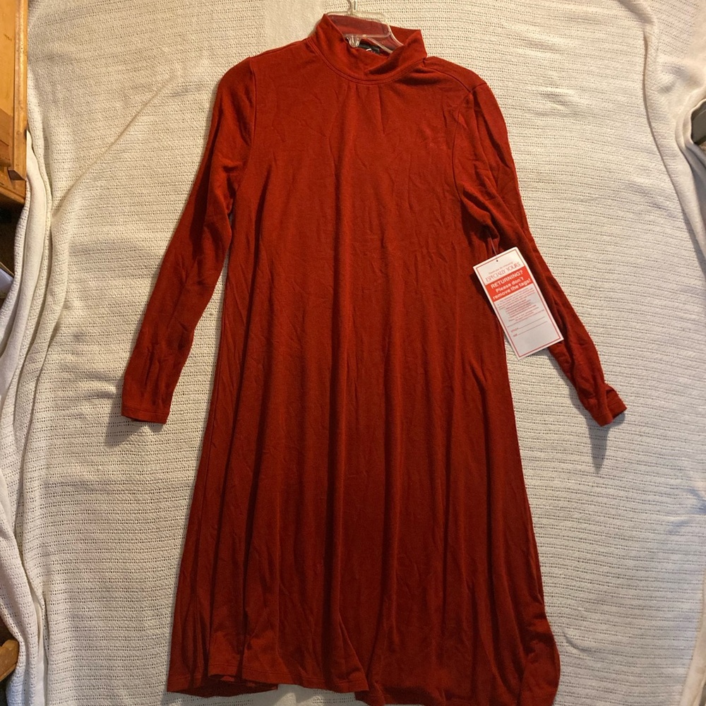 Studio Y Rich Red Long Sleeve Dress